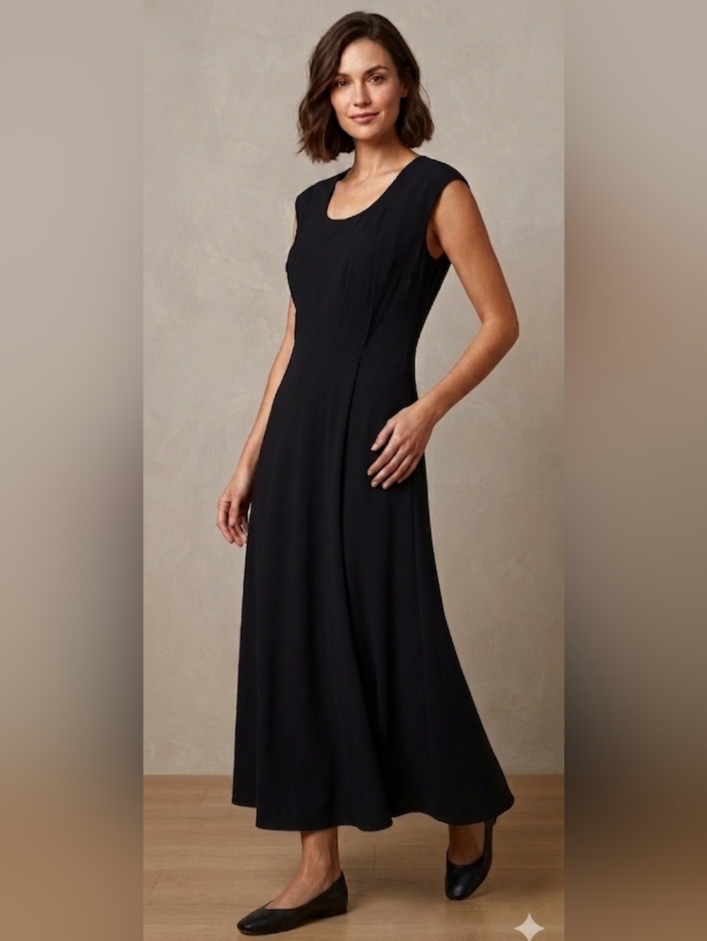 Irene Van Ryb Designer Dress Black Maxi Dress Womens Size Large EU 44, US 12